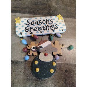JTS international Wooden Seasons Greetings Reindeer string lights star sign xmas